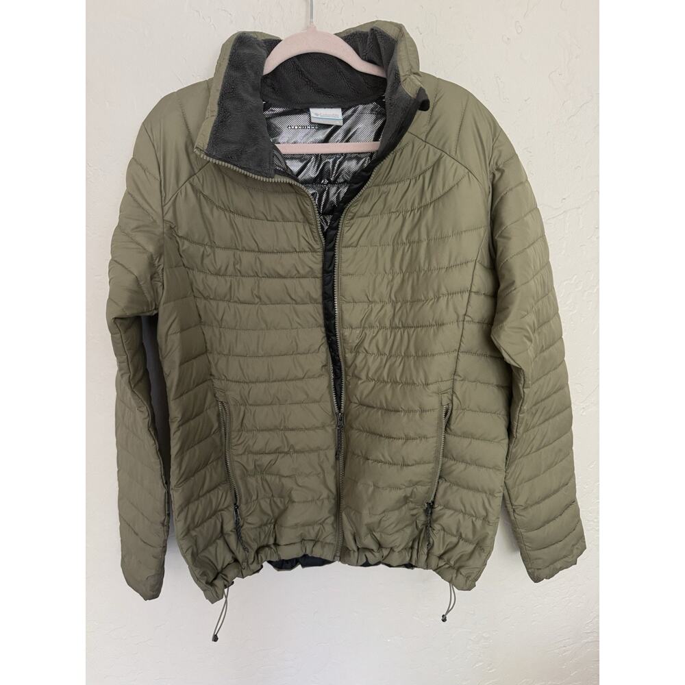 Olive Green Quilted Puffer Jacket - Lightweight Women's Coat